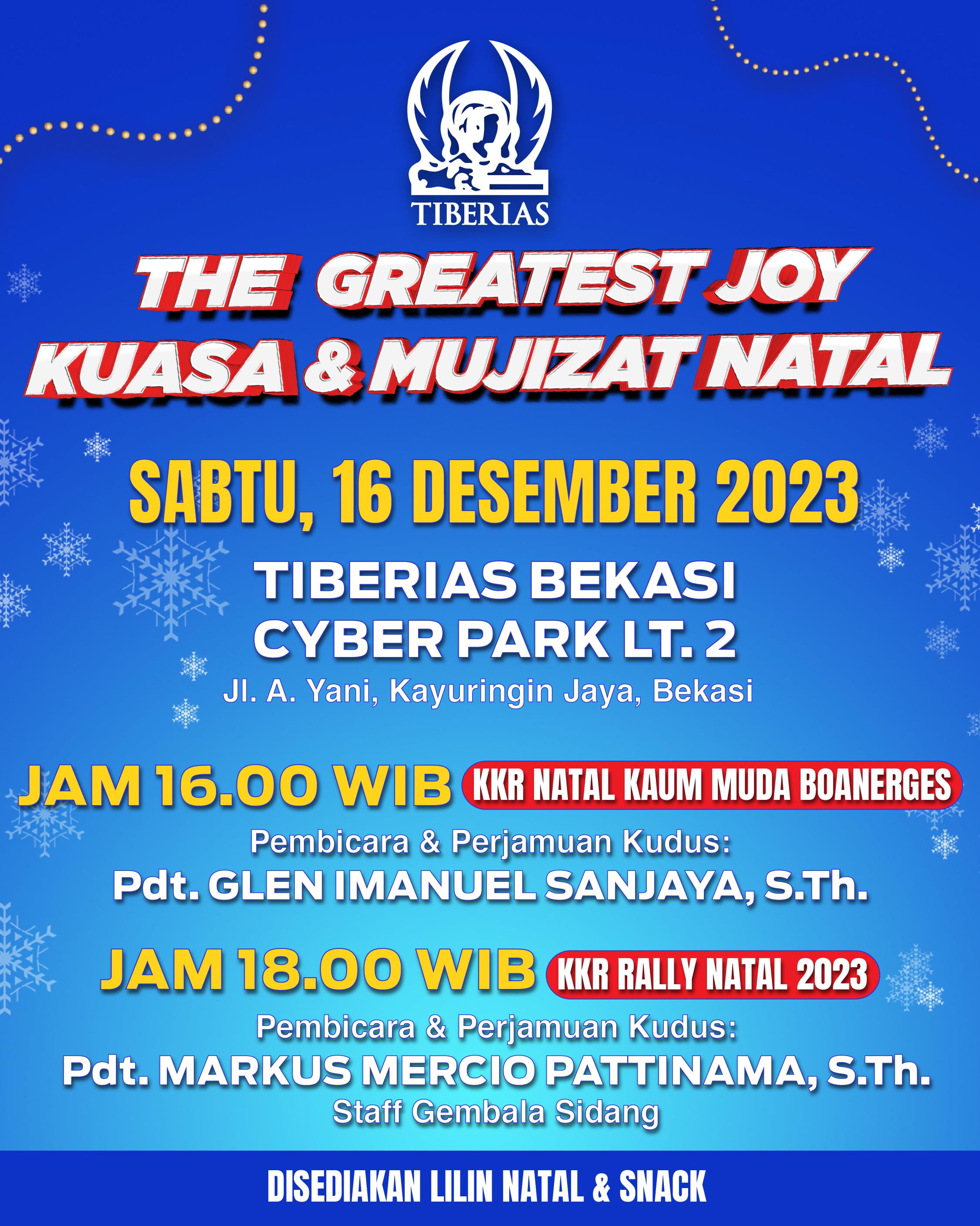 KKR Natal Kaum Muda Boanerges Tiberias Bekasi Cyber park 2023
